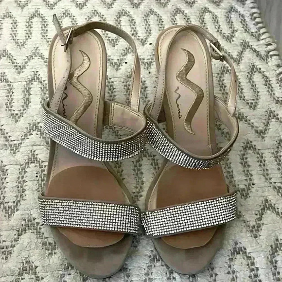 Nina Shoes - Nina Nude & Rhinestones Strappy Sandals